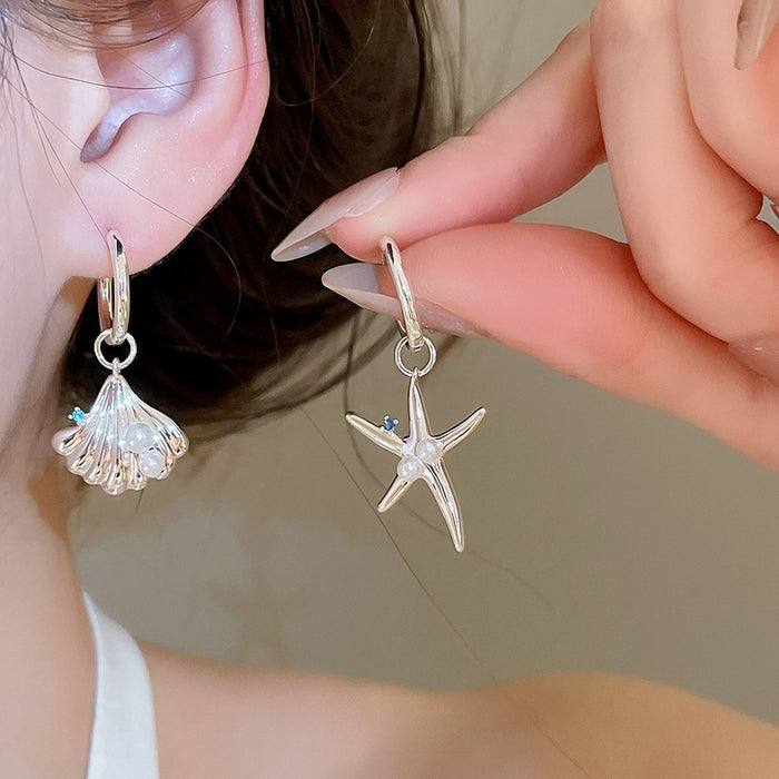 Copper Asymmetric Starfish Ear Cuff Earrings Light Luxury Vacation Style 2026 Jewelry