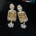 Vintage Alloy Full Rhinestone Square Stud Earrings Court Style Luxe Geometric Jewelry view 4