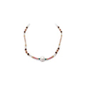 Colorful Stone Beaded Freshwater Pearl Pendant Necklace For Women Light Luxury Geometric Choker view 5
