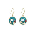 Elegant New Chinese Enamel Flower Natural Pearl Red Crystal Luxury Dangle Drop Earrings view 5