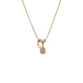 Light Luxury Copper Oval Zircon Pearl Pendant Necklace For Women Vintage Delicate Clavicle Chain view 5