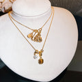 Light Luxury Copper Oval Zircon Pearl Pendant Necklace For Women Vintage Delicate Clavicle Chain view 1