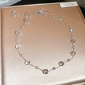 Light Luxury Y Shape Glass Crystal Beaded Geometric Round Pendant Clavicle Necklace view 4