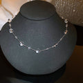 Light Luxury Y Shape Glass Crystal Beaded Geometric Round Pendant Clavicle Necklace view 2