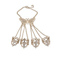 Iron Butterfly Hollow Beaded Bracelet Ring With Linked Wing Design European Style Jewelry view 5