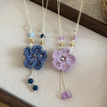 Sweet Woven Ceramic Flower Necklace 2026 Resort Style Fresh Floral Collarbone Choker view 2