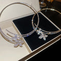 Luxury Old Money Copper Flower Choker Necklace With Sparkling Rhinestones For Women view 4