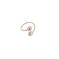 Modern Minimalist Freshwater Pearl Stone Flower Bracelet Ring Jewelry Set For Women view 5