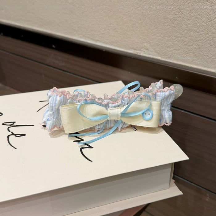 Fabric Bow Ribbon Banana Hair Clip For Student Updos