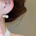 Faux Pearl Round Stud Earrings For Women, French Chic Minimalist OL Style Light Luxury Jewelry view 3