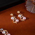Elegant Faux Pearl Beaded Alloy Collar Chain Jewelry Set Luxury Short Necklace Bracelet Drop Earrings view 4