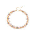 Elegant Faux Pearl Beaded Alloy Collar Chain Jewelry Set Luxury Short Necklace Bracelet Drop Earrings view 5