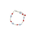 Fresh Summer Glass Crystal Beaded Flower Necklace Bracelet Ring Jewelry Set For Sweet OL Style view 5