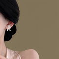 Light Spring Floral Copper Stud Earrings With Silver Pins, Zircon And Enamel Flower Design view 2