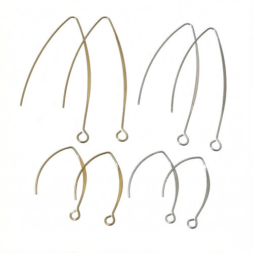 Vacuum Gold Stainless Steel V Shape Ear Hooks For DIY Stud Earrings Jewelry Accessories