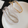 2026 New Old Money Layered Metal Faux Pearl Geometric Round Choker Necklace For Women view 4