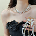 2026 New Old Money Layered Metal Faux Pearl Geometric Round Choker Necklace For Women view 1