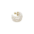 French Minimalist Layered Faux Pearl Geometric Round Clip-on Earrings For Women view 5