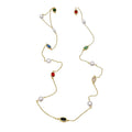 Vintage Maillard Style Oval Zircon Layered Freshwater Pearl Collarbone Necklace for Women view 5