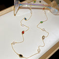 Vintage Maillard Style Oval Zircon Layered Freshwater Pearl Collarbone Necklace for Women view 4