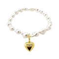 Light Luxury Heart Faux Pearl Necklace For Women Maillard Style Elegant Banquet Collarbone Chain view 5
