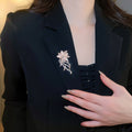 Light Luxury Copper Butterfly Brooch With Zircon Flower And Pearl For Evening Dress view 4