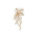 Light Luxury Copper Butterfly Brooch With Zircon Flower And Pearl For Evening Dress view 5