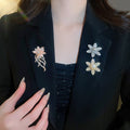 Light Luxury Copper Butterfly Brooch With Zircon Flower And Pearl For Evening Dress view 2