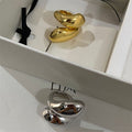 Vintage Irregular Teardrop Twisted Alloy Ring For Women Light Luxury Index Finger Jewelry view 4
