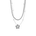 French Vintage Faux Pearl Round Beaded Necklace Light Luxury Geometric Collarbone Chain For Women view 5