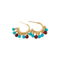 18K Gold Plated Stone Resin C Shape Tassel Stud Earrings Vintage Geometric Light Luxury Jewelry view 5