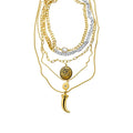 Light Luxury Alloy Multilayer Zircon Round Chain Necklace Vintage Geometric Collarbone Choker view 5