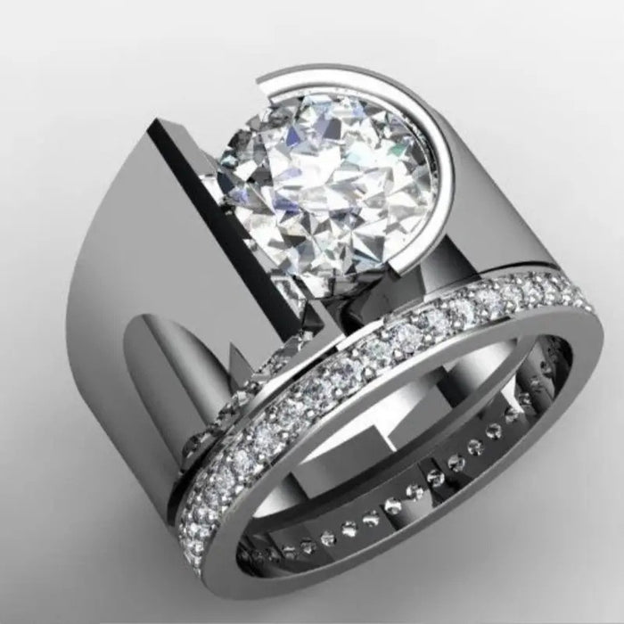 Trendy Futuristic Irregular Shape Ring, Niche Design Statement Jewelry For Cross Border