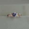 Rose Gold-Tone Purple Heart Ring With Clear Side Crystals view 4