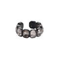 European Style Alloy Hexagon Open Ring With Rhinestone Inlay Minimalist Geometric Finger Jewelry view 5