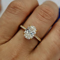 Classic Long Oval Four Prong Set Ring For Women, Bridal Wedding Dress Jewelry Accessory view 2