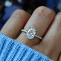 Classic Long Oval Four Prong Set Ring For Women, Bridal Wedding Dress Jewelry Accessory view 3