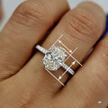 Classic Long Oval Four Prong Set Ring For Women, Bridal Wedding Dress Jewelry Accessory view 4
