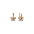 14K Gold Plated Copper Zircon Flower Pendant Drop Earrings For Women Light Luxury Style view 5