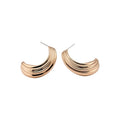 Metal Textured Teardrop Stud Earrings Minimalist European American Style Iron Jewelry view 5