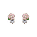 Zircon Resin Irregular Butterfly Flower Stud Earrings Sweet Summer Style For Women view 5