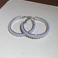 2026 New Elegant Faux Pearl Round Hoop Earrings With Silver Pins, Minimalist Light Luxury Jewelry view 4