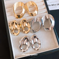 2026 New Alloy Irregular Pleated Geometric Stud Earrings For Women, European American Fashion Jewelry view 1