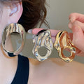 2026 New Alloy Irregular Pleated Geometric Stud Earrings For Women, European American Fashion Jewelry view 2