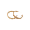 18K Gold Plated Copper Brushed Metal Round Stud Earrings Minimalist Modern Geometric Jewelry view 5