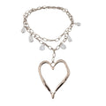 Alloy Hollow Heart Pearl Choker Necklace, Casual Fashion Statement Collarbone Jewelry view 5