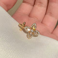 Copper Zircon Star Flower Open Ring Light Luxury Elegant Fashion Ring For Index Finger view 2