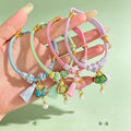 Dragon Boat Festival Five Color Cord Pearl Beaded Bracelet With Tassel Triangle Charm view 1