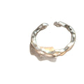 Minimalist Copper Oval Open Ring With Sparkling Zircon Flower Accent, Geometric Office Style Ring For Women view 5
