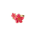 Sweet Enamel Flower Open Alloy Ring Summer Fresh Niche Design Adjustable Finger Jewelry view 5